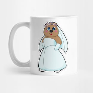 Bear as Bride with Wreath of Flowers Mug